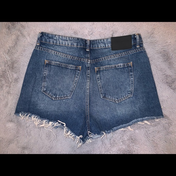ZARA High Waisted Denim Shorts - Picture 6 of 7
